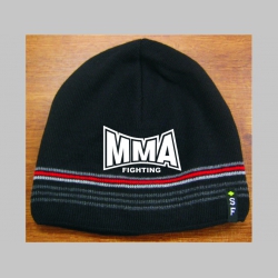 MMA Fighting čierna pletená čiapka stredne hrubá vo vnútri naviac zateplená, univerzálna veľkosť, materiálové zloženie 100% akryl